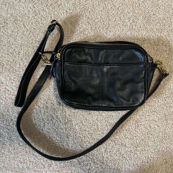 Margot Leopard Calf Hair and Black Leather Crossbody - Picture 2 of 6